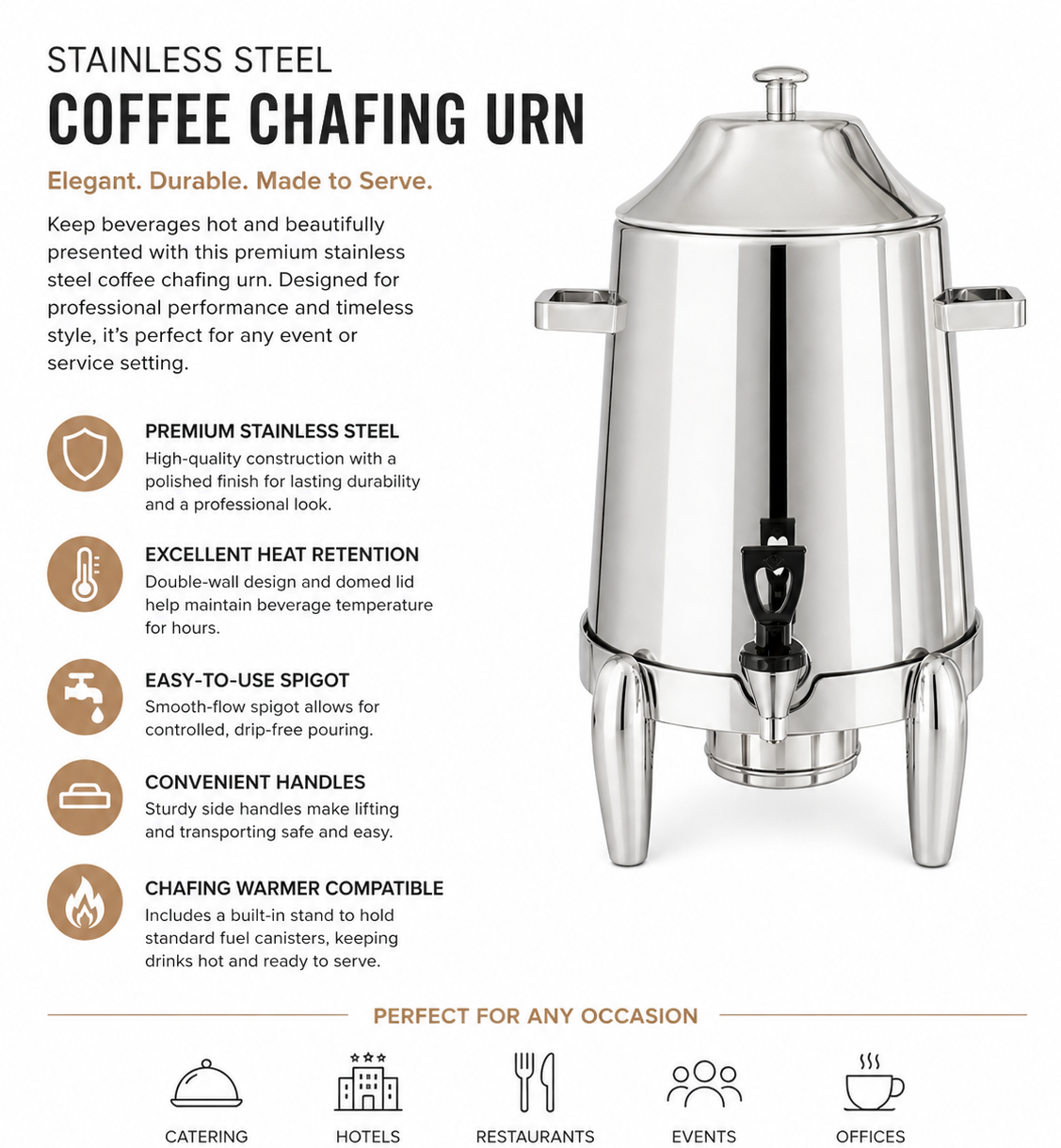 Stainless Steel 13L Coffee Urn