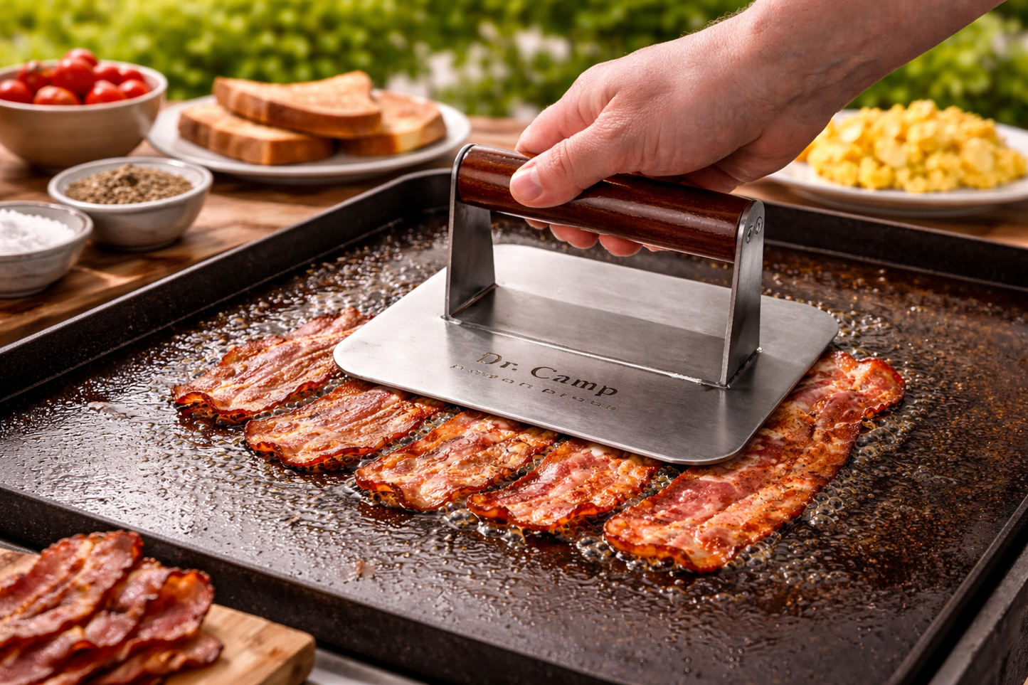 Dr. Camp 7in. Bacon Press with 4-piece bundle set