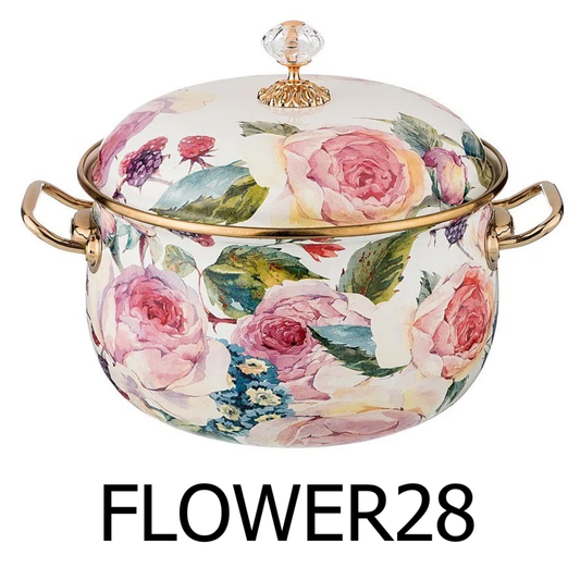 28cm Golden Rose Pink Enamel Pot