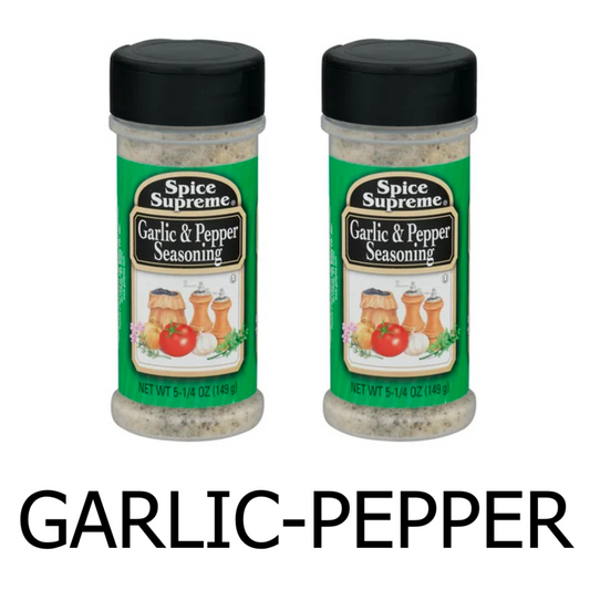 5.25 oz Spice Supreme Garlic & Pepper Seasoning Ⓤ (Pack of 2)