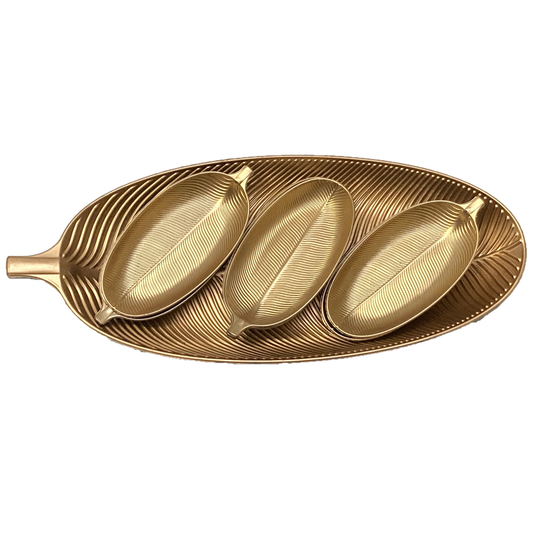 Gold Leaves Decorative Tray