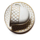 Porcelain Tea Cup and Saucer Set, White with Gold Diamond Pattern, 12 Pieces Set