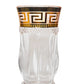 Unique Touch 6pcs Tea Set, Premium Quality, Greek Gold Key Pattern, Crystal Glass