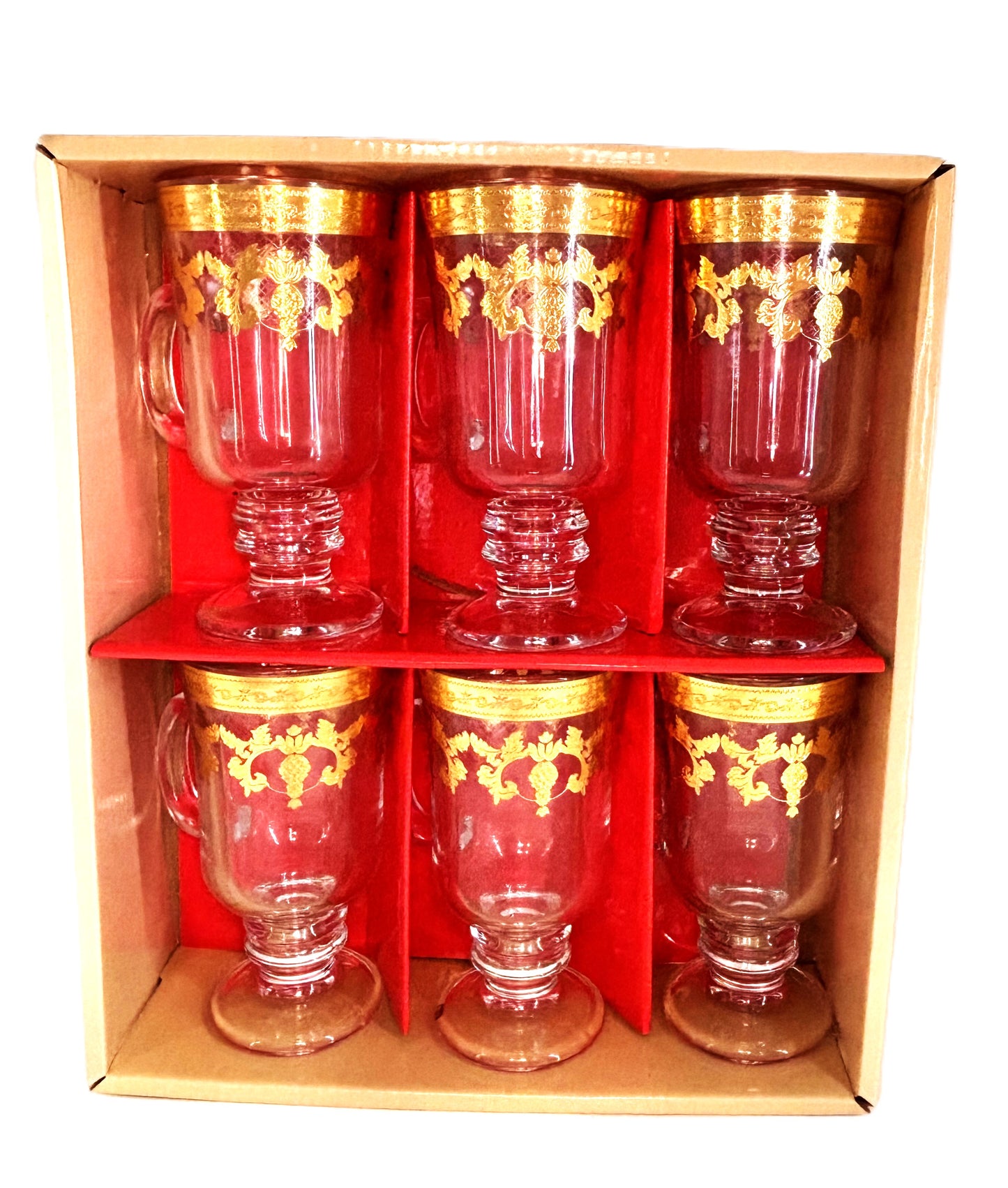 Unique Touch 6pcs Tea Coffee Turkish Style Gold Decorative Design Set Premiun Quality 10oz