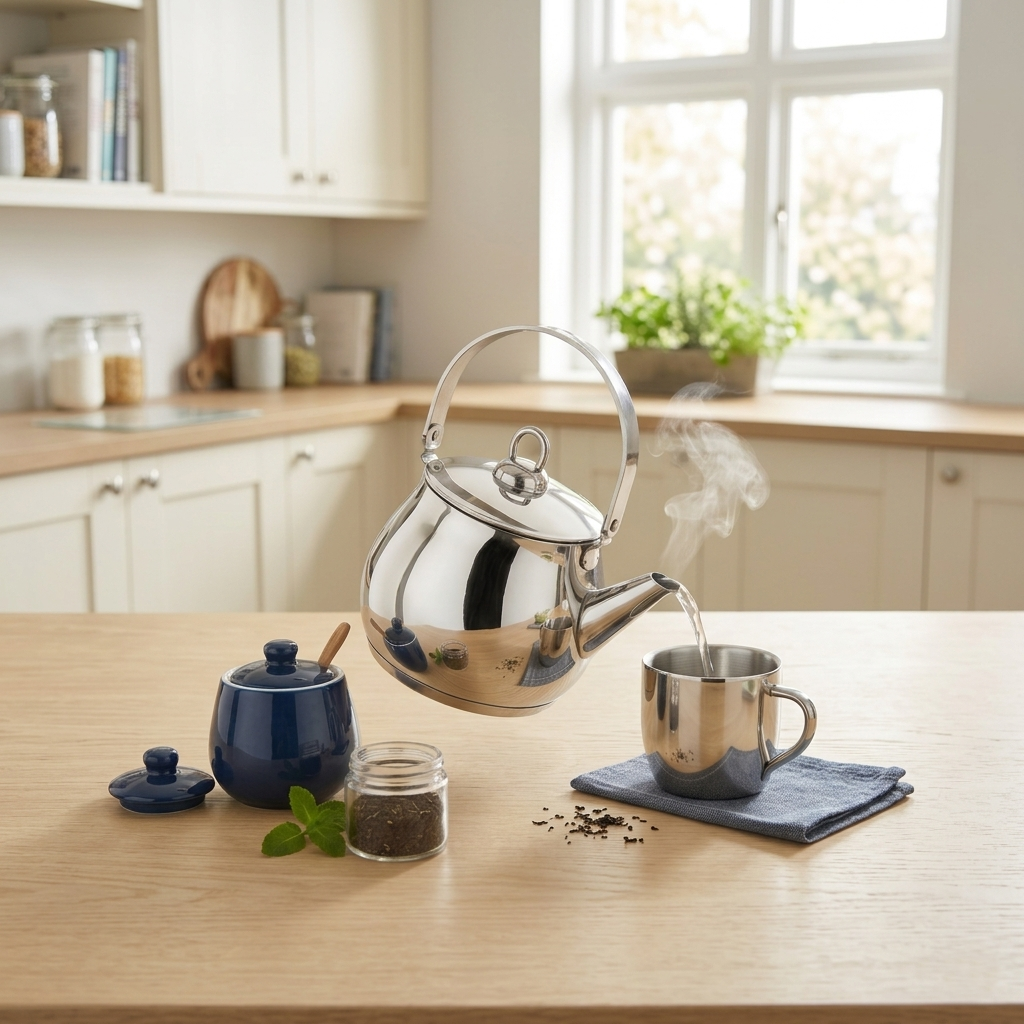 Stainless Steel Classic Kettle 1.5Lt - Tetera Clásica de Acero Inoxidable 1.5Lt