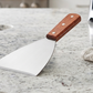 Stainless Steel Commercial Metal Scraper with Wood Handle-Espátula raspadora comercial de acero inoxidable con mango de madera