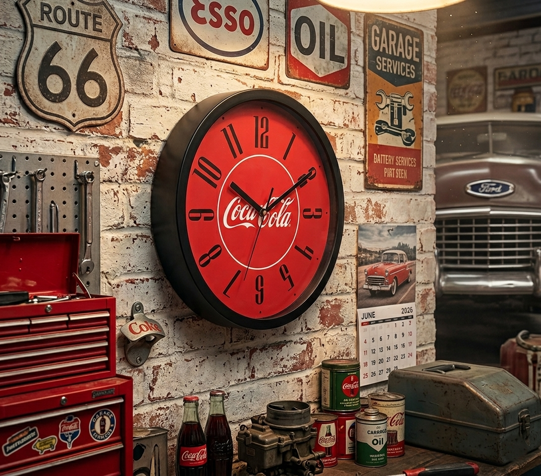 Coca Cola Wall Clock Decor-Reloj de pared de Coca-Cola