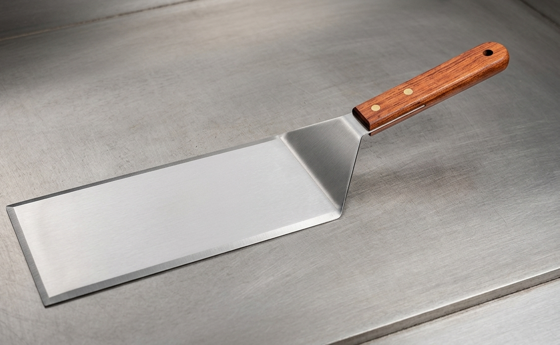 Heavy-Duty Wide Stainless Steel Griddle Spatula- Espátula de Acero Inoxidable Extra Ancha para Plancha – Alta Resistencia