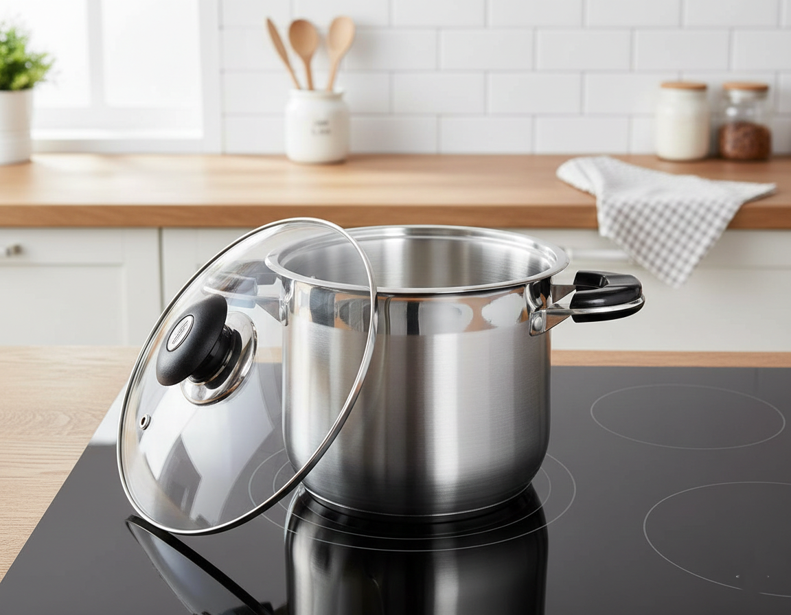 40 QT Stainless Steel 18/10 Induction Stock (Free Gift 2 Spoons)