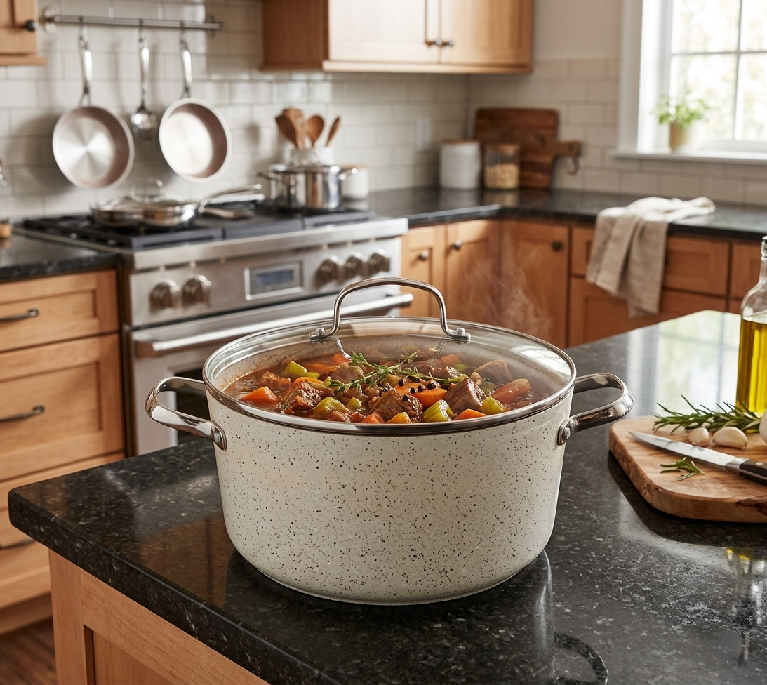 Korkmaz 7-Piece Cookware Granite Set