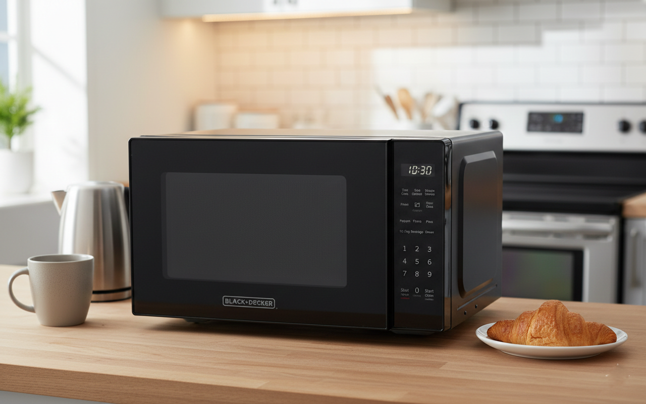 Black Black+Decker 0.7 Cu. Ft. Microwave Oven