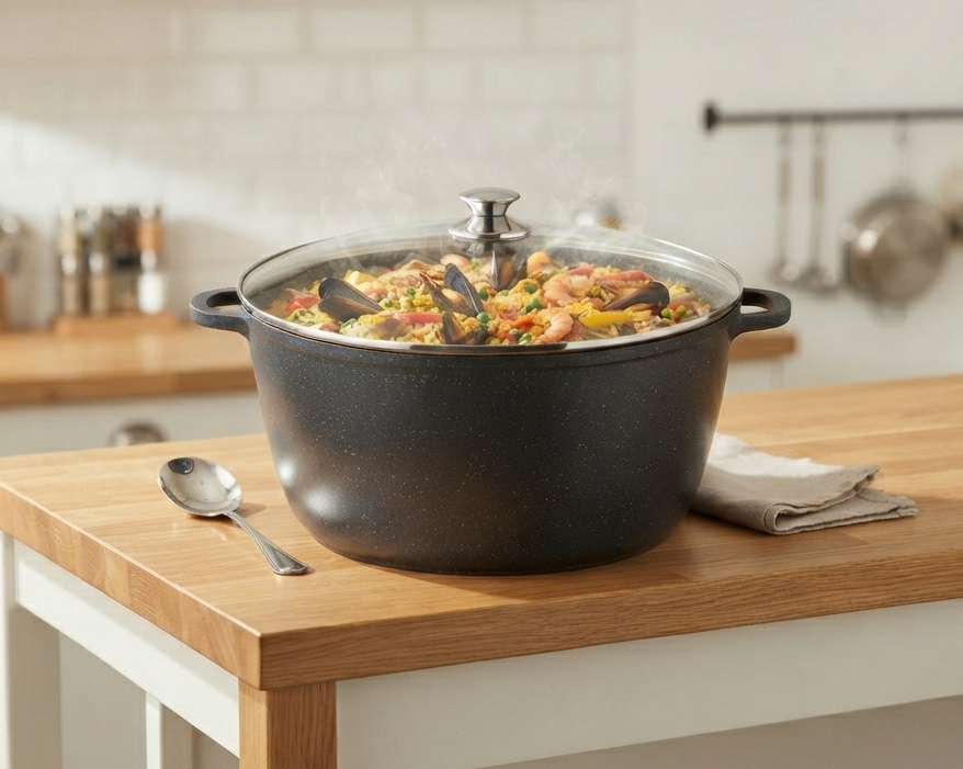 Marble Coating 44cm Casserole Pot