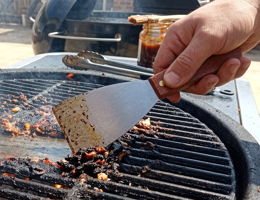 Stainless Steel Griddle Scraper & Spatula - Espátula y Raspador de Plancha de Acero Inoxidable