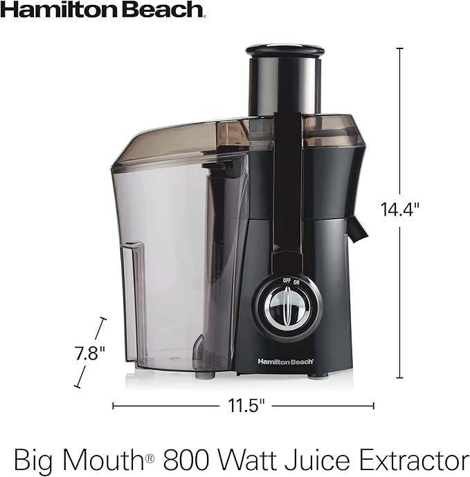 Hamilton Beach Big Mouth 800 Watt Juice Extractor 3year Limited Warranty