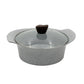 24cm Grey Marble Ceramic Coating Low Pot
