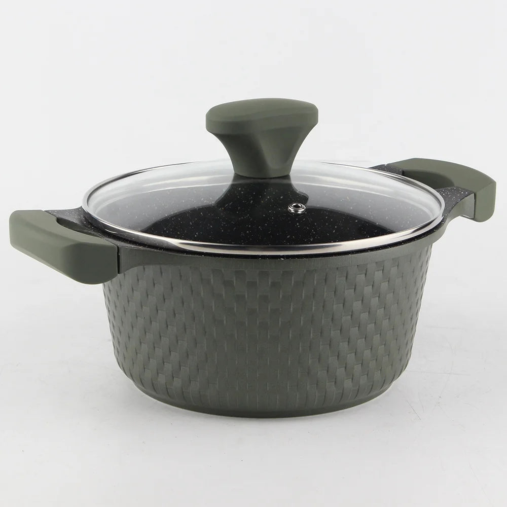 12-Piece Granite Cookware Set-Green