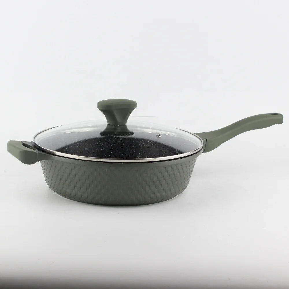 12-Piece Granite Cookware Set-Green