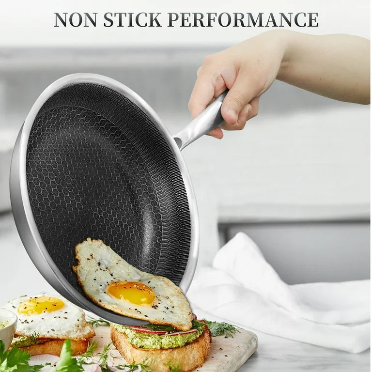 Royal Mega Cook 32cm Stainless Steel Fry Pan+FREE GIFT/ Sartén de acero inoxidable Royal Mega Cook de 32cm + REGALO GRATIS