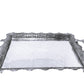 Decorative Serving Tray with Handles, Silver, Ornate Scalloped Border, Rectangular Shape