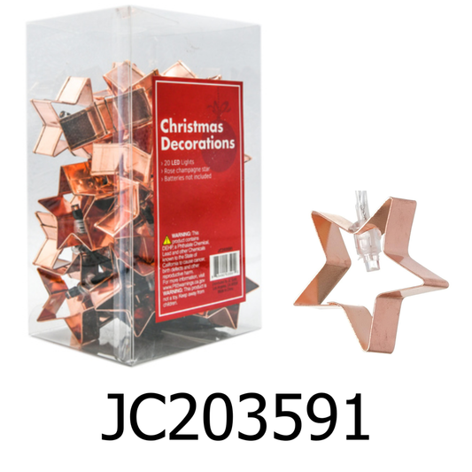 20 LED Rose Champagne Star String Lights