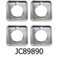 4 PC Chrome Square Gas Range Drip Pan