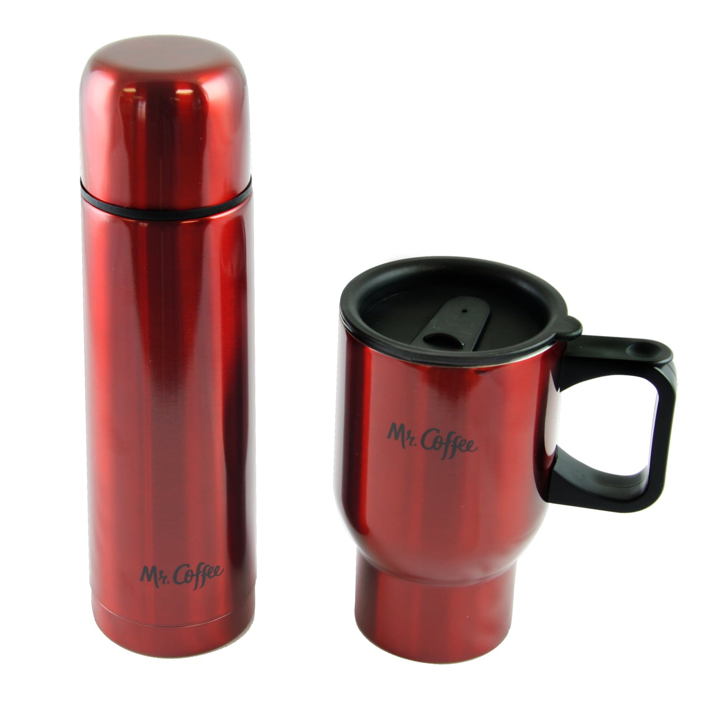 Mr. Coffee 2 PC Red Thermal Bottle & Travel Mug