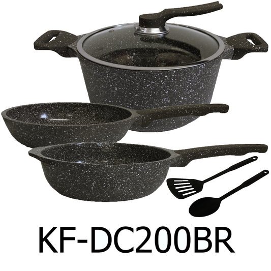 6 PC Kungfu Master Die Cast Aluminum Cookware Set