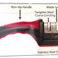 3-Stages Knife Sharpener Ergonomic Handle, Kitchen Tool