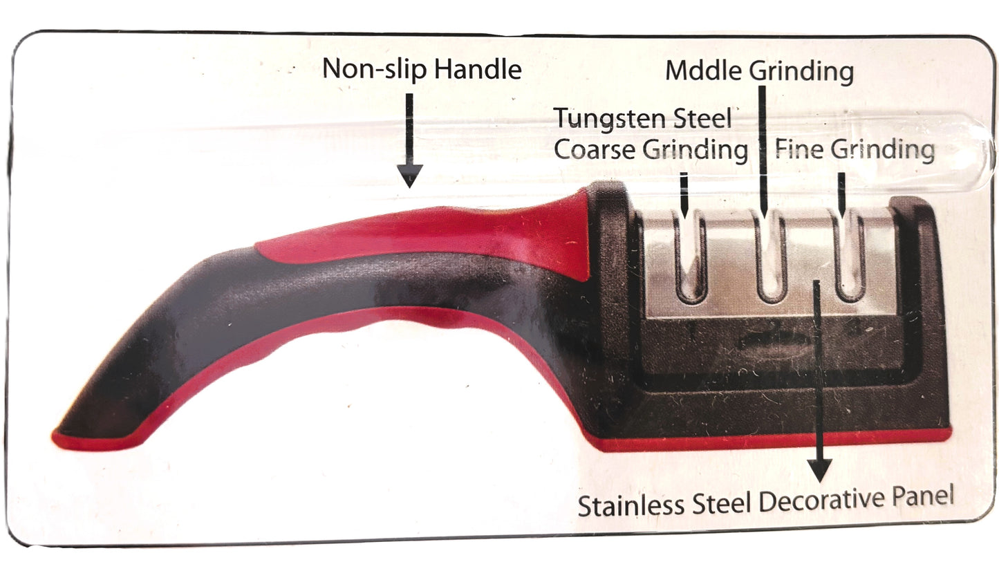 3-Stages Knife Sharpener Ergonomic Handle, Kitchen Tool