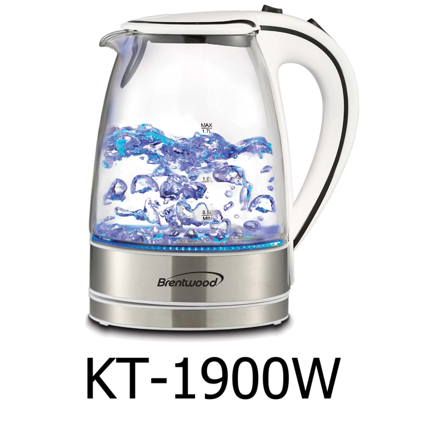 1.7L Brentwood Cordless Glass Kettle