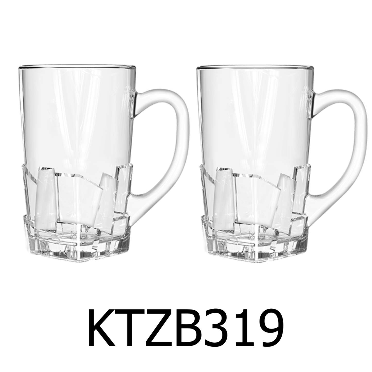 2 PC Glass Beer Mug