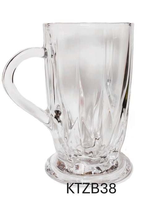 BLINKMAX Glass Mugs with Handle, Clear, 6 Pieces Set KTZB38