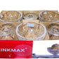 BLINKMAX Crystal Cut Glass Footed Bowl, Pedestal Serving Dessert Ice Cream Dish, Diamond Pattern Design