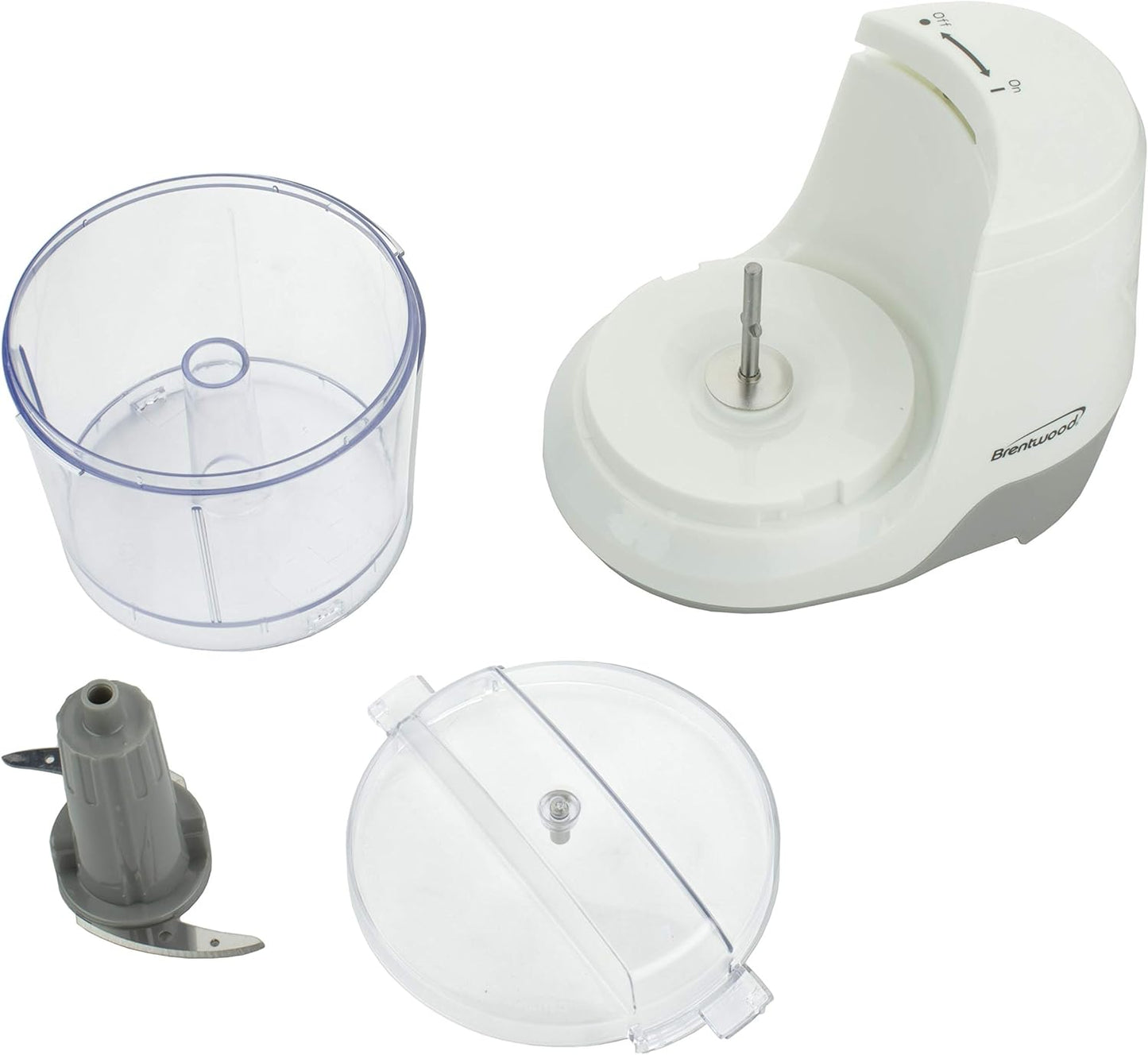 Brentwood 1.5 Cup Mini Food Chopper, White Safe Operating Lid MC-109W