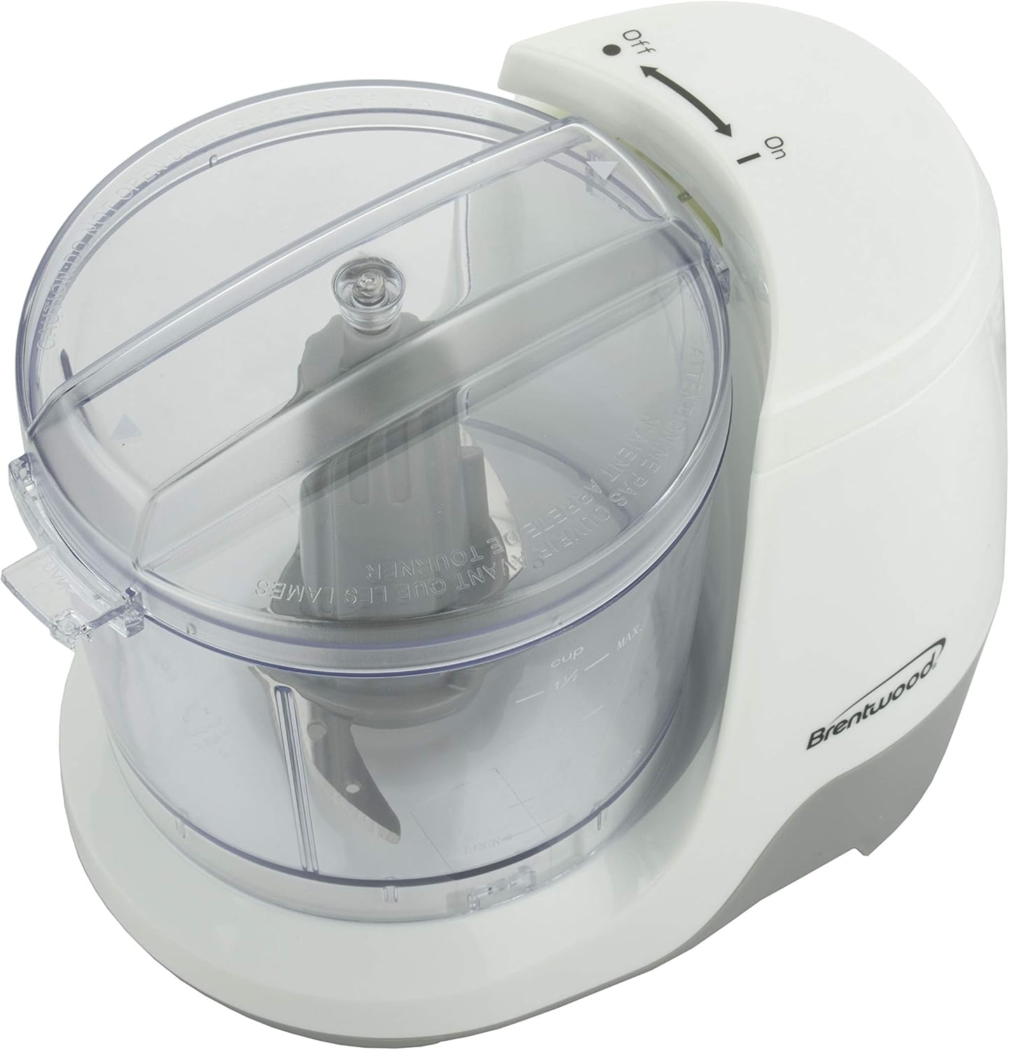 Brentwood 1.5 Cup Mini Food Chopper, White Safe Operating Lid MC-109W