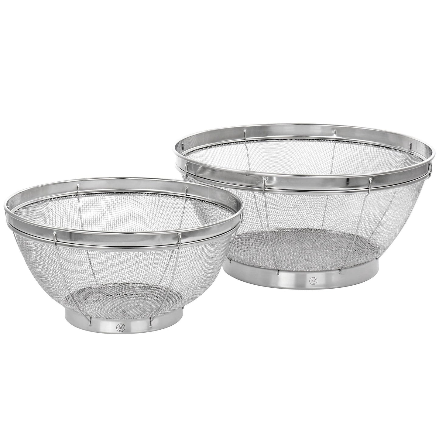 2 PC Martha Stewart Stainless Steel Strainer / Colander Set