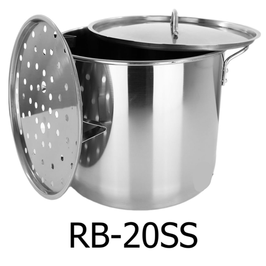 24 QT Tamales Stock Pot With Steamer Rack
