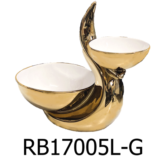 Large 2 Tier Gold Plated Decorative Bowl