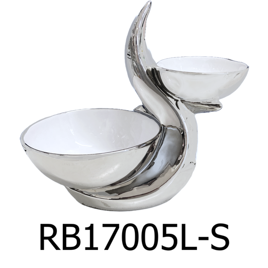 Large 2 Tier Silver Plated Decorative Bowl