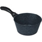 MEGA COOK Non-Stick Saucepan with Handle, Black, Granite Stone Coating, Deep Cooking Pot 20cm