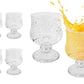 Crystal Cut Glass Goblets Set, Footed Stemware with Starburst Pattern, Vintage Style Drinkware, 6 Piece
