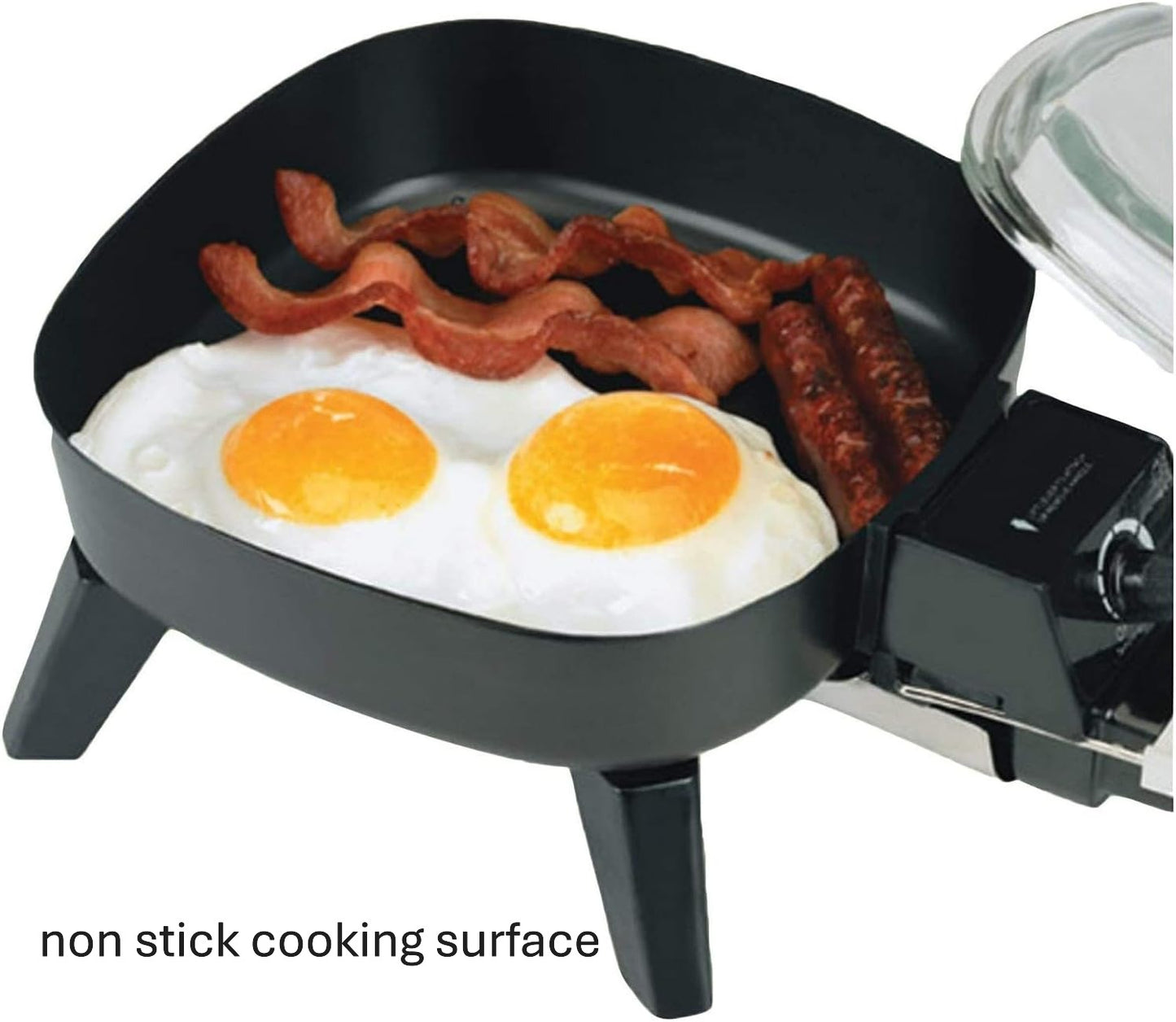 Brentwood Electric Skillet Non Stick 32oz Capacity Glass Lid