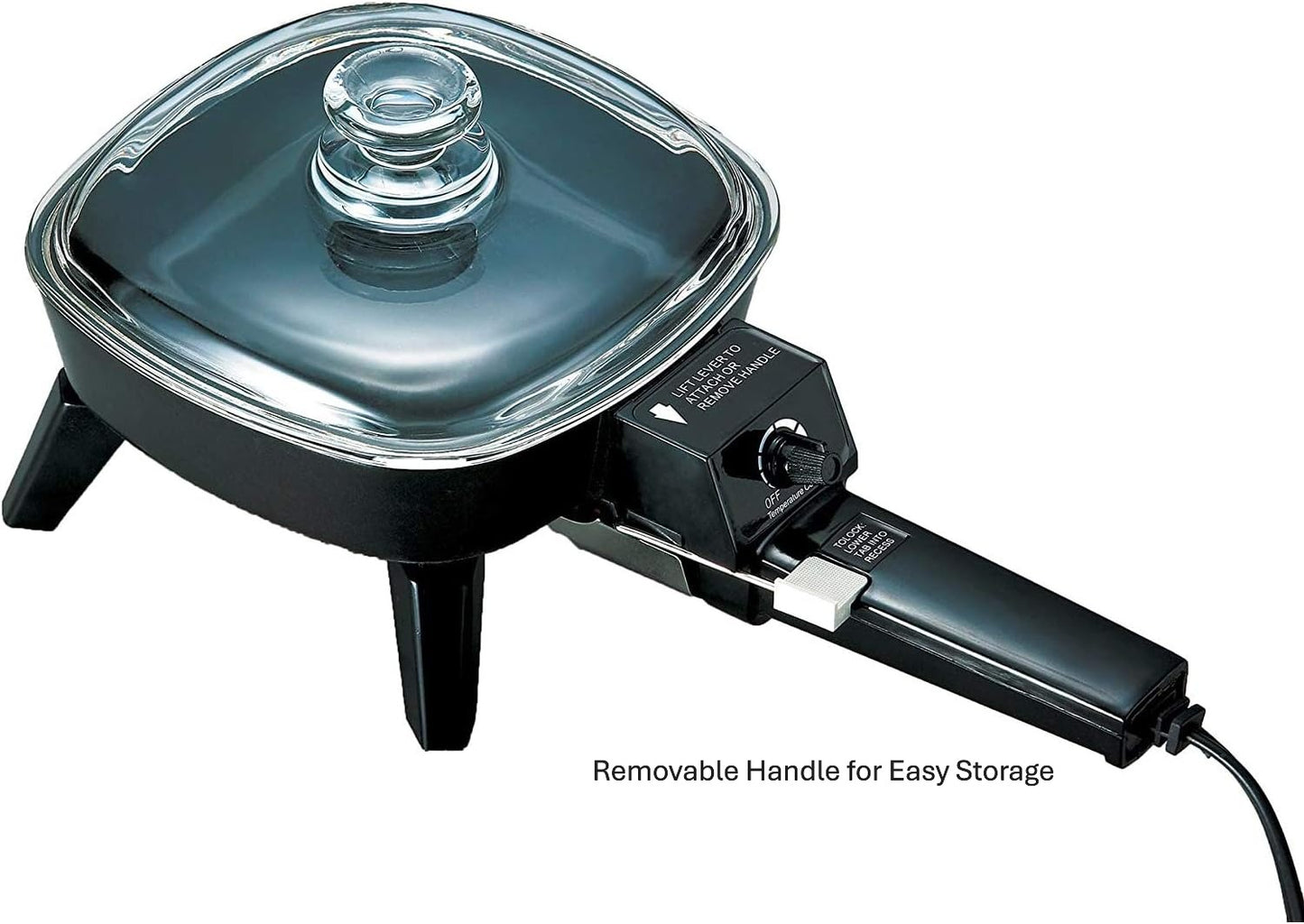 Brentwood Electric Skillet Non Stick 32oz Capacity Glass Lid