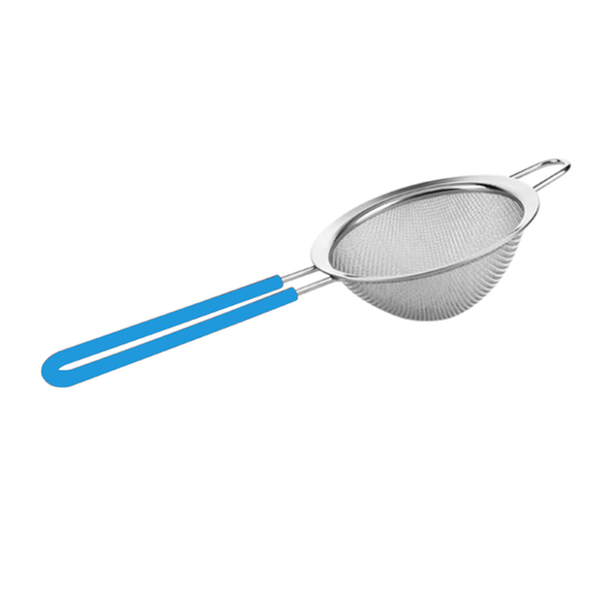 12.5" Stainless Steel Strainer Set with Silicone Handle - Blue