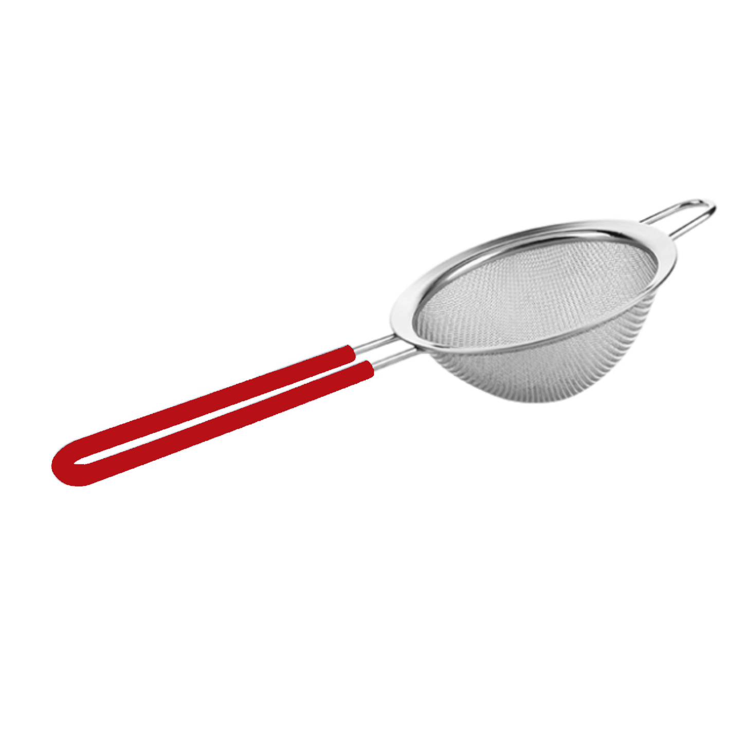 12.5" Stainless Steel Strainer Set with Silicone Handle - Red