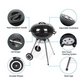 17" Round Portable BBQ Charcoal Grill Set (Free Gifts: Grilling Skillet & 3 Spices)