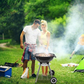 17" Round Portable BBQ Charcoal Grill Set (Free Gifts: Grilling Skillet & 3 Spices)