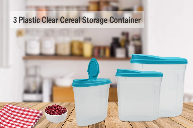 3 PC Teal Cereal Container Set