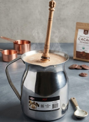 2 QT Milk Pot with Whisk (Molinillo) Bundle