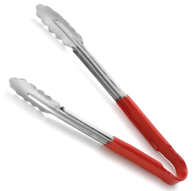 Heavy Duty Stainless Steel Red 12" Tong